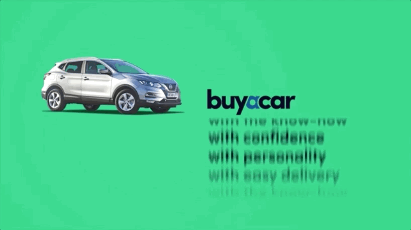 Buyacar animation showing brand identity
